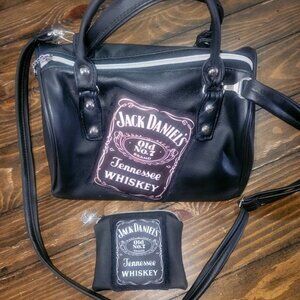 Custom made one of a kind black Jack Daniel's purse set